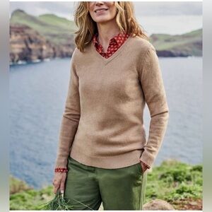 Classic Tan V-Neck Sweater